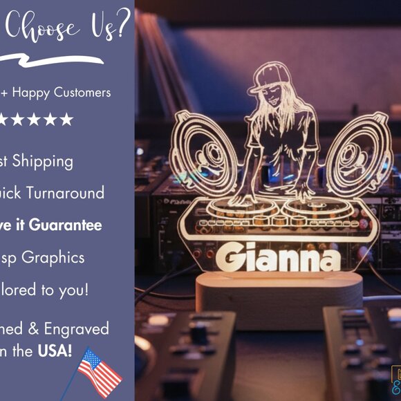 DJ Night Light – Personalized LED Lamp for Music Lovers - Picture 4 of 8